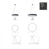 Светильник светодиодный Geometria ЭРА Ring SPO-131-B-40K-045 45Вт 4000К 4000Лм IP40 600*600*80 черный подвесной'