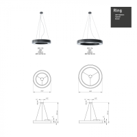 Светильник светодиодный Geometria ЭРА Ring SPO-133-W-40K-045 45Вт 4000К 3200Лм IP40 600*600*80 белый подвесной'